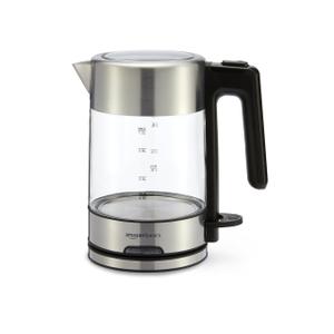 Basics Electric Kettle with Glass Carafe for Tea and Coffee, Fast Boiling, Auto ShutOff, BoilDry Protection, Temperature Control, Removable Filter, 1 Liter, 1500W, BPAFree