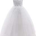 Weileenice Little/Big Girls Lace Bridesmaid Dress Flower Kid Wedding Ball Gown Toddler Princess Pageant Evening Dresses, 170