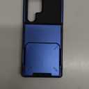 Wallet Case for Samsung Galaxy S22 Ultra with 4 Card Credit Card Holder Slot Shockproof Cover Hybrid Heavy Duty Protection Armor Phone Case Compatible with Samsung Galaxy S22 Ultra-Blue