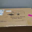 XXXXL Stainless Steel Cat Litter Box with High Sides, 29" x 21" x 14" Extra Large Cat Litter Box for Big Cats and Overweight Cats High Sides Non-Stick Easy to Clean.