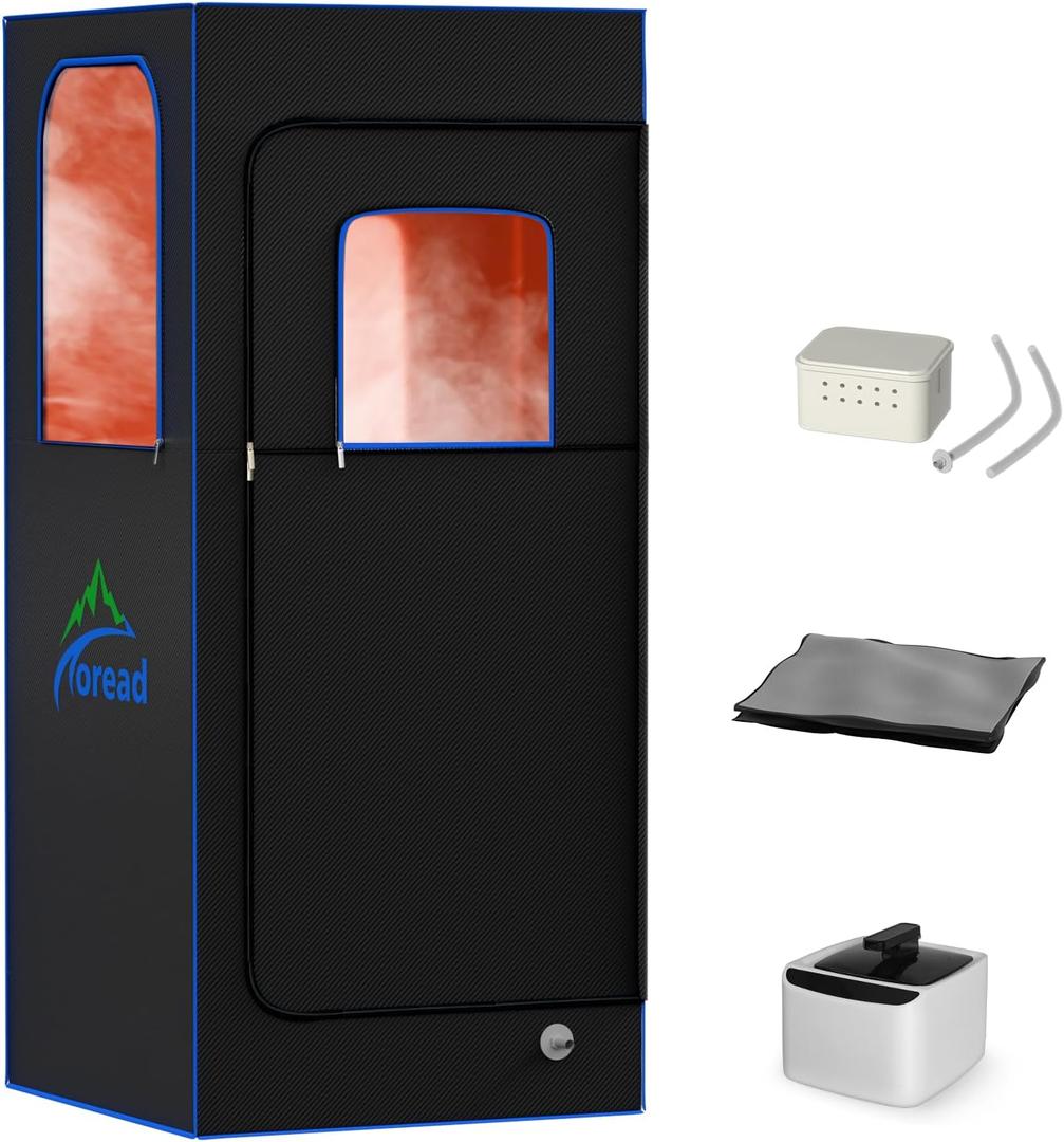 TOREAD 2025 Portable Steam Sauna for Home, Personal Full Body Sauna Tent with 1000W Steamer, Foldable Home Spa Sauna for Relaxation, Gym, Yoga(Oxford Fabric, Easy Setup, Compact Design) (31.5*31.5*71 inches)