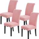 Joccun Chair Covers for Dining Room Set of 4, Dining Chair Slipcovers Stretch Dining Room Chair Covers Seat Protector,Washable Parsons Chair Cover for Home,Banquet(Dusty Pink,4 Pack)