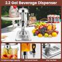 2.2 Gallon Beverage Dispenser with Stand, Drink Dispenser for Parties, Stainless Steel Juice Dispensers with Spigot,Ice Core and Tray,Cold beverage dispenser for Parties, Buffet Cafeterias, Homes