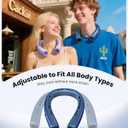 2 x Gaiatop Portable Neck Fan, 40 Stretch Neck Cooler with 360 Surrounding Cooling, 1-100 Speed Scroll Switch Hands Free Personal Fans H1 Turbo Mode for Outdoor Travel Office Gym Gifts for Dad Mom, Blue