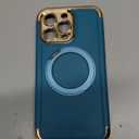 iPhone 14 Pro Max Case 6.7'' Upgraded 360° Spin Magnetic Stand [Compatible with Magsafe][Military Protection] Shockproof Protective Phone Holder Cover for iPhone 14 Pro Max, Green Gold