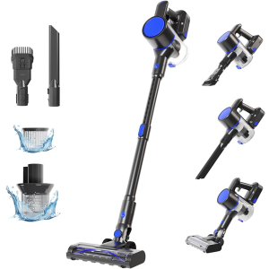 NEWBULIG Cordless Vacuum Cleaner, Lightweight Stick Vacuum for Home with Anti-Tangle and LED Lights, Powerful Rechargeable Wireless Cleaners for Hardwood Floors Carpet Pet Hair