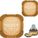 200PCS Air Fryer Liners for Ninja Crispi - FN101, Disposable Parchment Paper Liners - 100 Large (4QT) & 100 Small (6-Cup), Non-Stick, Square, Bleach-Free Accessories