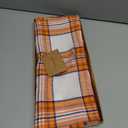 Solino Home - 100% Pure Linen Orange Tartan Plaid Table Runner 14 x 108. Checkered Table Runner 108 Inches Long for Party, Event, Dining, Summer