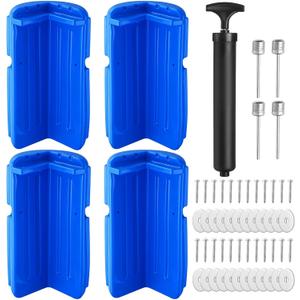 Timtin 4 Pack Dock Bumpers Dock Corner Bumper Fender Inflatable Marine Corner Protection UV Resistant PVC Stainless Steel Mounting Hardware with Pump 8" x 16" for Edge Straight Protect Boat