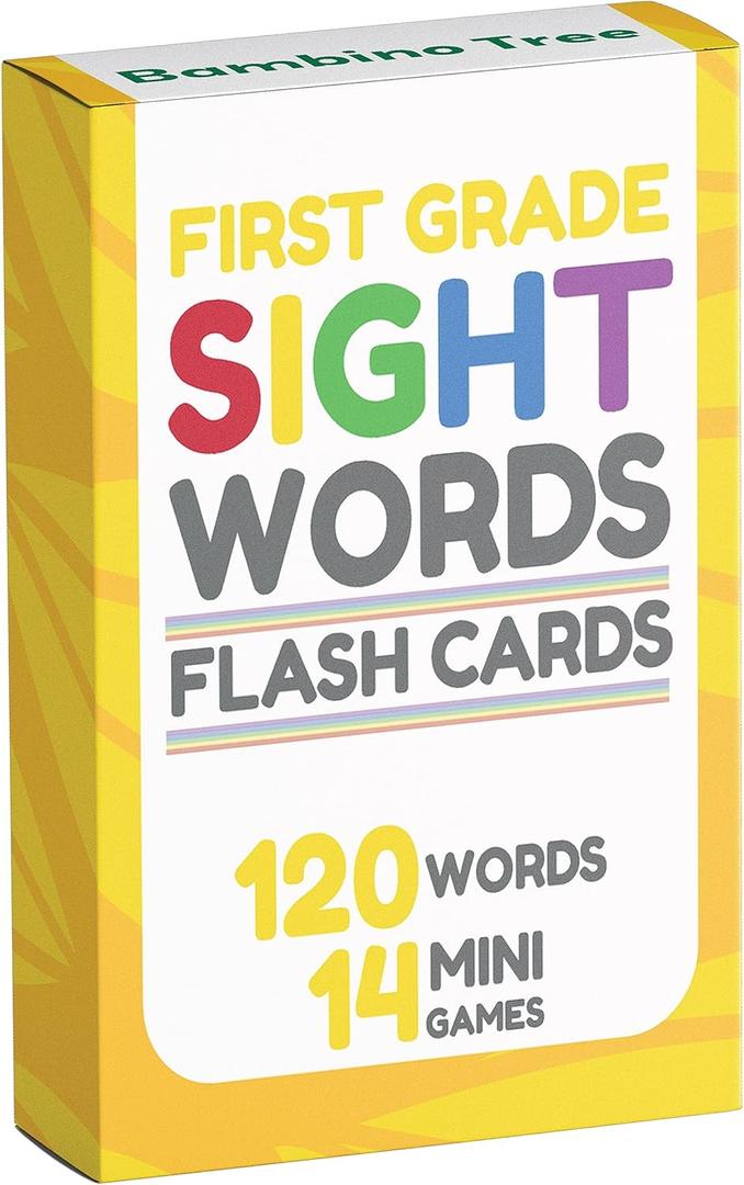 Sight Words Flash Cards 1st Grade - 120 High Frequency Words from Dolch's and Fry's Lists for 6-7 Years