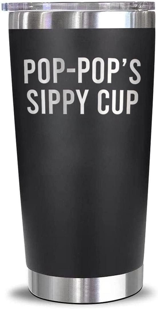 Yanashop88 Pop-Pop's Sippy Cup Travel Mug Tumbler - Pop-Pop Tumbler - Funny Father's Day Birthday Christmas Gifts For Pop-Pop - New Pop-Pop Tumbler - Gifts From Son Daughter