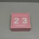 Pink Desk Calendar Wooden Block Perpetual Calendar Cute Pink Room Office Desktop Accessories for Women Bedroom Valentine's Day Mother's Day Girls Birthday Party Gift