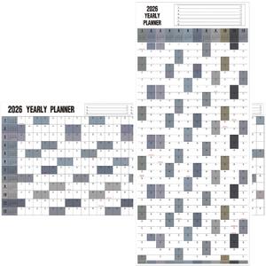 Dry Erase Yearly Wall Calendar 2026 Large Erasable Laminated Full Year Wall Calendar One Page, Reversible Yearly Calendar For Wall, Horizontal/Vertical, Rolled, 23"X 48" (Open)