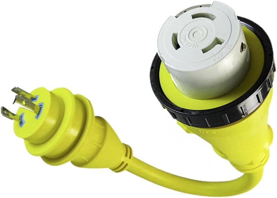 Marvine Cable Shore Power Adapter 30A L5-30P to 50A SS2-50R Dogbone 1.5Ft