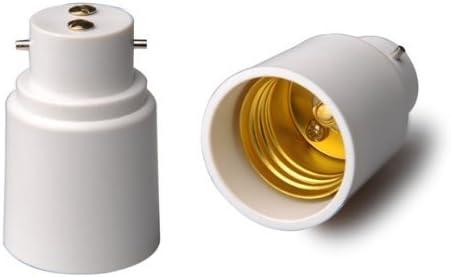YiLighting - B22 to E26/E27 Two-Pin Socket to Standard Socket Edison Light Bulb Adapter Converter for LED Halogen CFL Light Lamp (2 Pack)