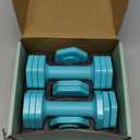 Adjustable Dumbbell Set, 4 in 1 Free Weights Dumbbells Set for Women, Weights for Women at Home, 2lb 3lb 4lb 5lb with TPU Soft Rubber Handle for Home Gym Exercise Training (Blue)