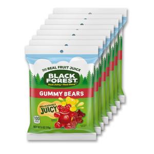 Black Forest Gummy Bears Candy, Real Fruit Juice, 6 Ounce Bags (Pack of 8)