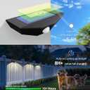 12 Pack Solar Fence Lights, Motion Sensor Outdoor Light with 3 Sided Lighting, 60 Lumens Fence Light Solar Powered, Solar Lights Outdoor Waterproof with 3000K/7000K Mode for Patio, Backyard, Fence (Black)