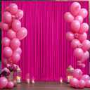 10ft x 10ft Hot Pink Backdrop Curtain for Parties Pink Wrinkle Free Backdrop Drapes Panels for Baby Shower Wedding Birthday Photo Gender Reveal Photography Polyester Fabric Background Decoration