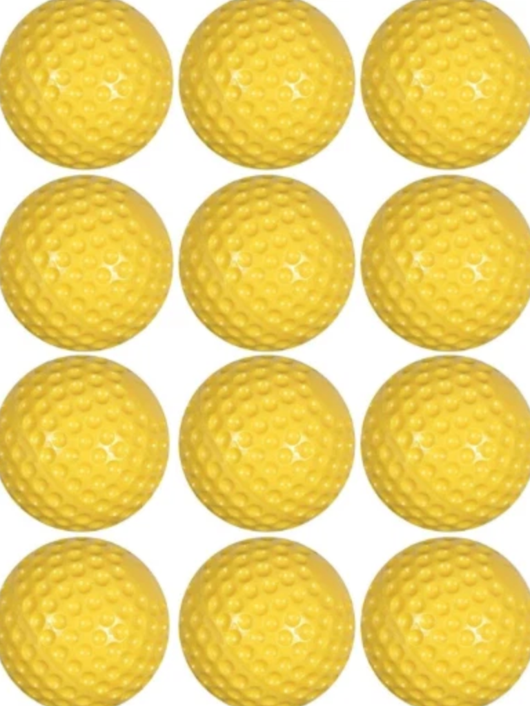 Sting-Free Dimpled Pitching Machine Baseballs - Yellow
