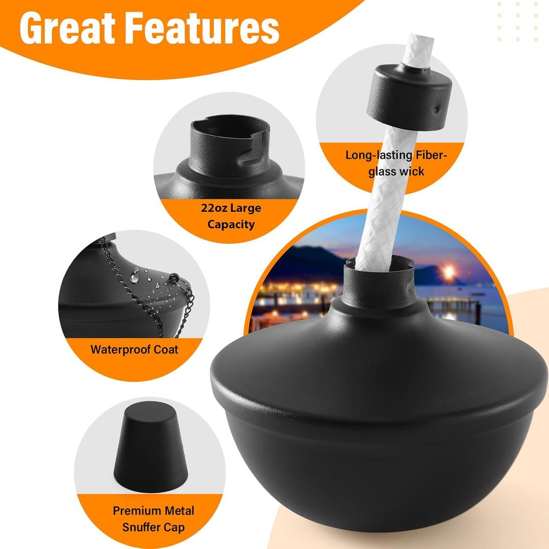 SNOGSWOG 1 Pack Metal Table Top Torches, 22oz Citronella Torches for Outside, Refillable Flame Light Torch, Decorative Tabletop Lantern