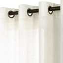 KOUFALL Grommet Linen Curtains 96 Inch Long 2 Panel Set, Thick Sheer Floor to Ceiling Curtain 8FT Length, Oil Rubbed Bronze Ring Top Curtains for Living Room Bedroom, Cream Ivory