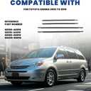 4Pcs Car Outer Door Window Moulding Trim Weatherstrip Seal Belt Compatible with Toyota Sienna 2003 to 2010, Replace# 68160-AE010, 68210-AE010, 68180-08010, 68230-08010