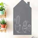 Magnetic Chalkboard Contact Paper for Wall Cute Shape Adhesive Magnetic Wall Board Wallpaper Roll in More Sizes and Colors (Grey House, 31.5" x 39.4")