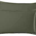 Nestl Soft Pillow Shams Set of 2 - Double Brushed Microfiber Pillow Covers - Hotel Style Premium Bed Pillow Cases, with 1.5 Decorative Flange, King 20"x36" - Olive Green