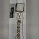 QUNDAXI Slim Watch Band Compatible with Apple Watch 41mm 45mm 42mm 44mm 40mm 38mm Metal Stainless Steel Watchband Suitable for iWatch Series 10 Women Luxury Strap (Silver and Gold, Series 10 46mm)