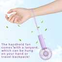 Tujoe 6 Pcs Mini Powerful Handheld Fan 3 Speed Personal Small Portable Rechargeable Fan with Base USB for Women Eyelash Makeup Office Travel Beach Indoor Outdoor (Purple)