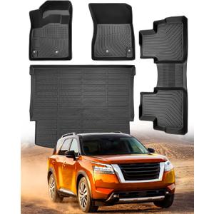 for Nissan Rogue Floor Mats 2025 2024 2023 2022 2021, Full Set TPE All Weather Cargo Liners Trunk Mat Carpet Rubber for Nissan Rogue Car Interior Accessories 2021-2025 NOT for Rogue Select/Sport