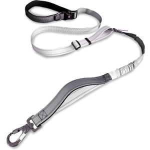 Hands-Free Dog Leash  Adjustable No-Pull Bungee Waist Leash with Car Seatbelt, Perfect for Walking, Jogging, Hiking & Training  Fits Small, Medium, and Large Dogs (Gradient Grey)