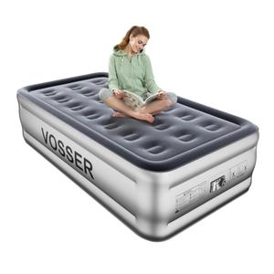 VOSSER Twin XL Air Mattress with Built-in Pump, 18" Raised, 80" Long