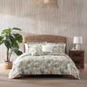 Tommy Bahama - King Comforter Set, Tropical 5-Piece Cotton Bedding with Matching Shams & Bonus Throw Pillows, Contemporary Bedding Set (Raw Coast Green, King)