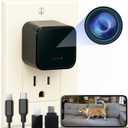 ALPHA TECH Indoor Camera with 160 Wide Angle, Plug in Offline Camera, No WiFi or App, Local SD Storage for Home Use