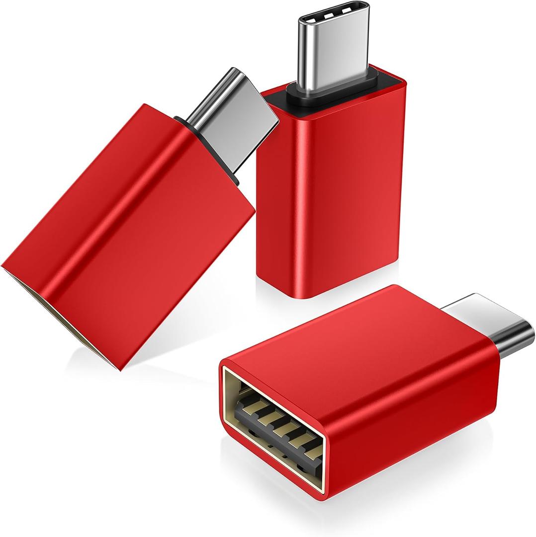 Basesailor USB C to USB Adapter 3Pack,Type C Thunderbolt 4 Converter,USBC Male to USBA 3.0 Female OTG Connector for Ford Mustang Mach-E,Tesla Model 3/Y,Samsung S25 S26,MacBook Pro Air,Camera,iPhone 17