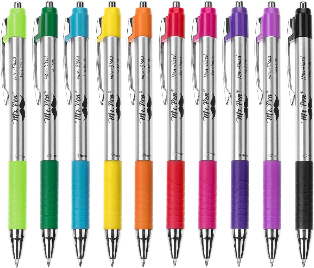 Mr. Pen- Bible Pens No Bleed Through, 10 Pack, Bible Journaling Pens, Colorful Bible Pen