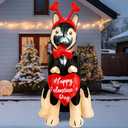 Glimin 5ft Valentines Day Inflatables German Shepherd with Heart Decoration, LED Blow up Lighted Decor Indoor Outdoor Holiday Art Decoration Romantic Gift for Anniversary Wedding Party