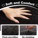 TYUU Black Bathroom Rug, Ultra Soft Bath Rugs Non Slip Washable, Super Absorbent Quick Dry Bath Mat with Rubber Backing for Bathroom Floor, Shower, or Sink, Black 24" x 36"