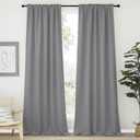 NICETOWN Bedroom Curtains Blackout Curtain Panels - (Silver Grey Color) 52x95 inch, 2 PCs, Insulating Energy Saving Solid Rod Pocket Blackout Drapes