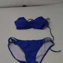 SHEKINI Womens Bikini Padded Cutout Strappy Halter Swimsuits Two Piece Bathing Suits (X-Large, Laguna Blue)