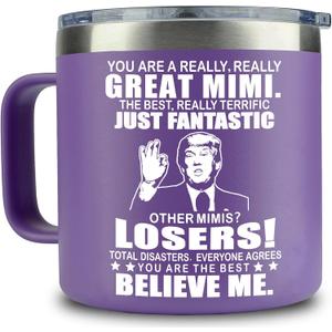 KIKUHE Mimi Gifts  Mimi Birthday Gifts  Gifts for Mimi From Granddaughter, Grandson for Birthday, Mothers Day, Christmas  Mothers Day Gifts for Mimi From Grandkids  14oz Mimi Coffee Mug Purple, Count of 3