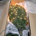 Puleo International 10ft Pre-Lit Slim Fraser Christmas Tree with 900 Clear Lights, 2557 Realistic Dense Branch Tips, Easy Setup Artificial Trees with Sturdy Metal Stand