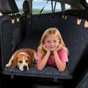 PAWPROVED Dog Car Seat Cover for Back Seat, Waterproof Dog Seat Cover for Back Seat, Hard Bottom Back Seat Pet Cover for Dogs, Large-Space Hammock for Car Truck SUV, Pet Seat Cover Holds 450lbs(Black) (XL - For Full-size Crewcab Trucks & Full-size SUVs)