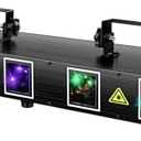 U`King DJ Laser Light, 5 Beam Effect Sound Activated DJ Party Lights RGBYC LED Laser Light Show with DMX Control for Disco Dancing Birthday Bar Stage Lighting