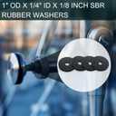 100 Pieces Rubber Washer Heavy Duty Abrasion Resistant Rubber, 1 Od x 1/4 ID x 1/8 Thickness Flat Washer Flat Grommets for Bolts Spacers, Vibration Suppression