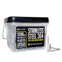 #10x2-1/2 Stainless Steel Deck Screws, 304 Grade, 1200 PCS, T25 Star Drive Bit, Ideal for Outdoor Wood Projects, Fences, Benches, Picnic Tables, and Decks, Bulk Box