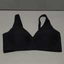 OEAK Womens Deep V Bras Wireless Comfortable Bra Supportive No Underwire Bras Tshirt Push Up Bralettes Plunge Seamless Bra (X-Large, Black)