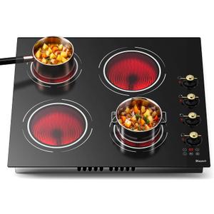 24 Inch Electric Cooktop Knob Control, 240V Hard Wired No Plug, 24 Inch D460100